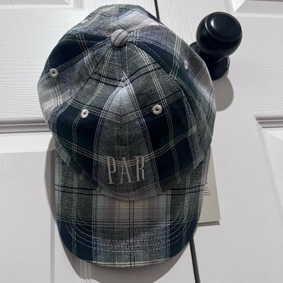 Gap × Malbon Linen-Cotton Logo Plaid Baseball Hat - Picture 3 of 5